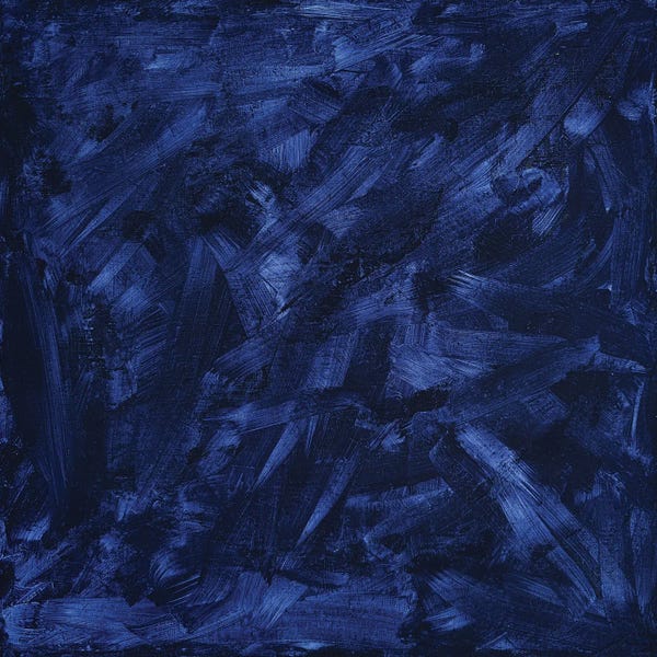 Yulia Belasla: Deep Indigo, Abstract Painting by Yulia Belasla
