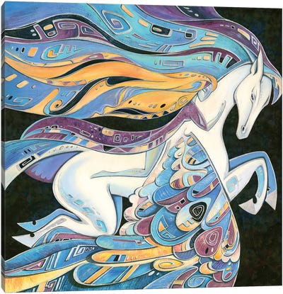 Flight With The Pegasus Canvas Art Print - Yulia Belasla