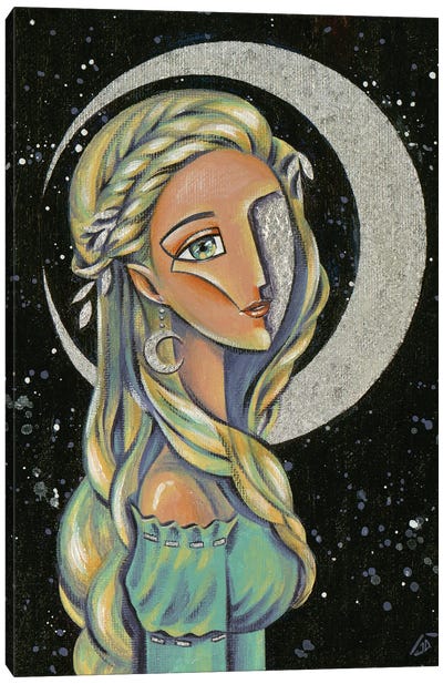 Princess Of The Moon Canvas Art Print - Princes & Princesses