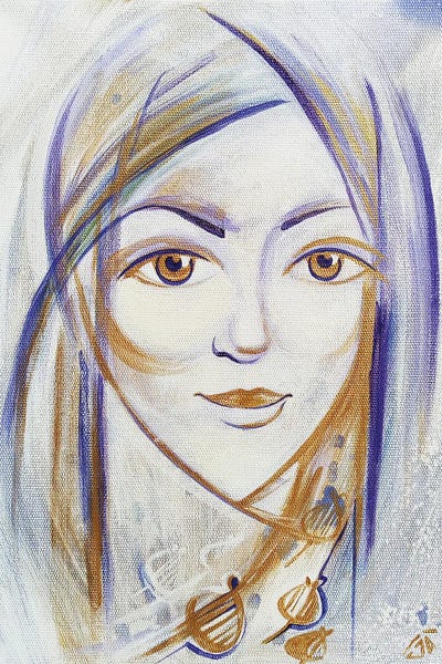 Giving The Sun, Faith, Love And Hope, Female Portrait Painting by Yulia Belasla canvas print