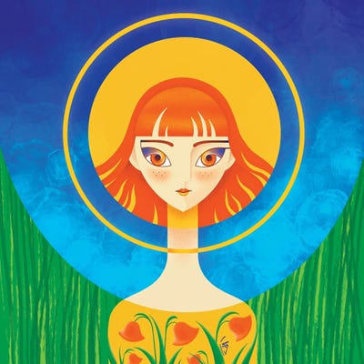 Spring Sunshine - Digital Art by Yulia Belasla canvas print