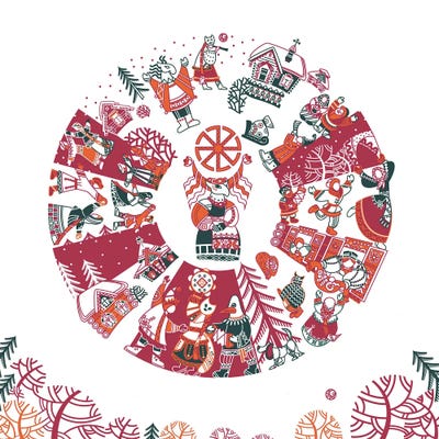 Winter Carnival, Digital Art by Yulia Belasla canvas print