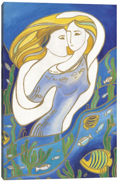 Night Water, Art About Love Canvas Art Print - Yulia Belasla