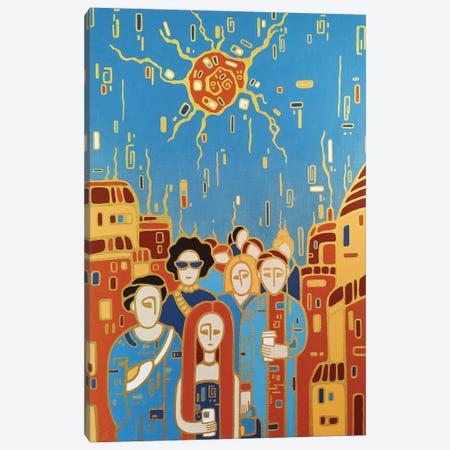 The Orange Sun Canvas Print #YLB56} by Yulia Belasla Canvas Artwork