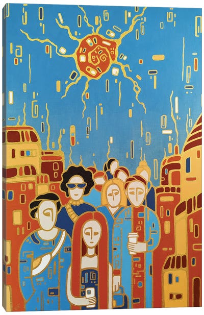 The Orange Sun Canvas Art Print - Yulia Belasla