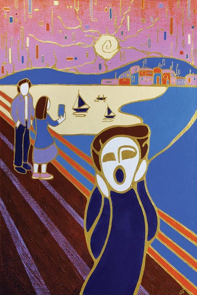 The Scream: Scream At Sunset. Inspiration By E.Munch by Yulia Belasla