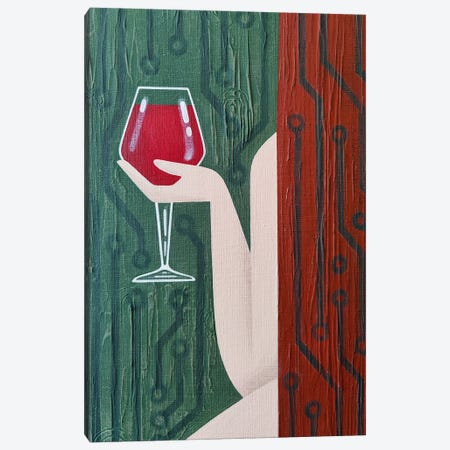 A Glass Of Wine Canvas Print #YLB80} by Yulia Belasla Canvas Wall Art