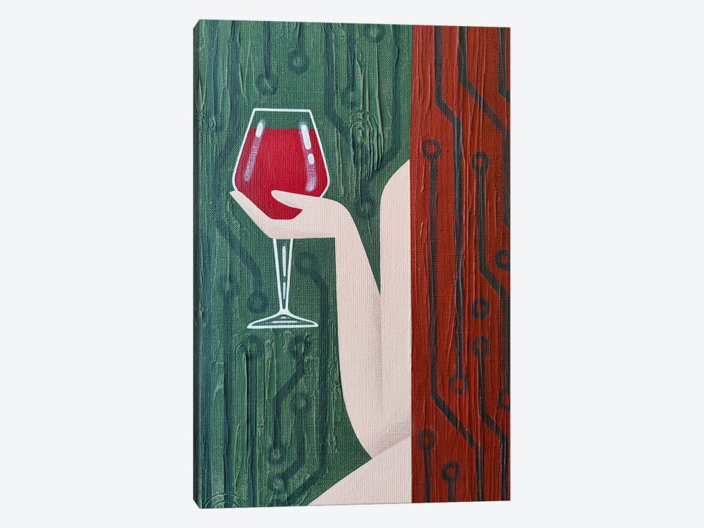 A Glass Of Wine by Yulia Belasla 1-piece Canvas Wall Art