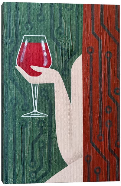 A Glass Of Wine Canvas Art Print - Yulia Belasla