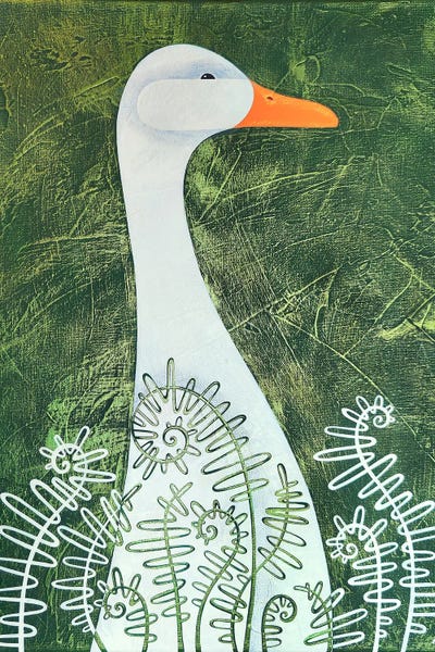 Ferns: Goose In The Fern by Yulia Belasla