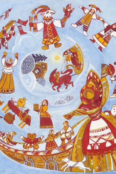 Yulia Belasla: Shrovetide, Winter Carnival, Folk Art by Yulia Belasla