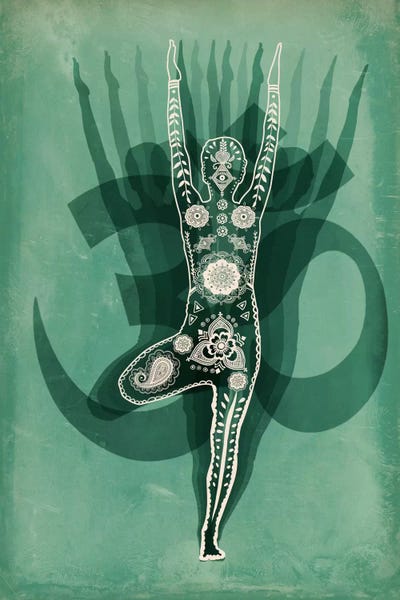 OM Tree Pose Green by 5by5collective art print