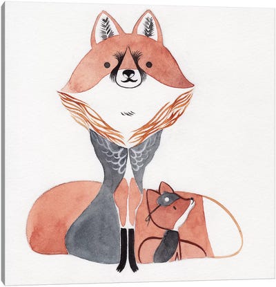 Moon Fox Canvas Art Print - Yohan Sacré