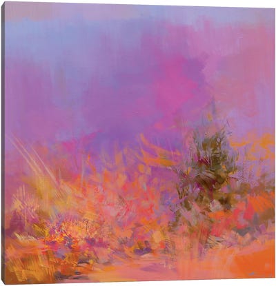 Autumn Pink Canvas Art Print - Pantone Living Coral 2019