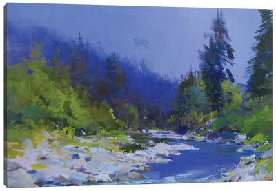 The Mountanious River Canvas Art Print - River, Creek & Stream Art