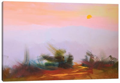 Sunset Canvas Art Print - Mountain Sunrise & Sunset Art
