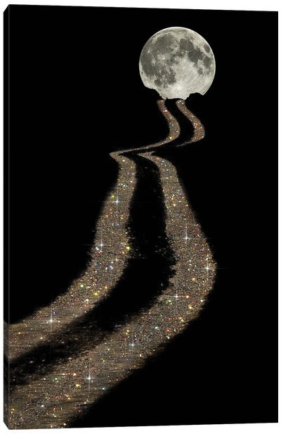The Moon Canvas Art Print - The Glitterati