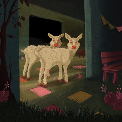 Liminal Forest With Creatures by Yellow Rabbit Cottage  canvas print