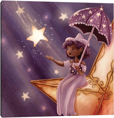 The Star Witch Canvas Art Print - Umbrella Art