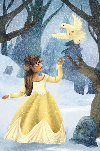 The Golden Dress by Yellow Rabbit Cottage  canvas print