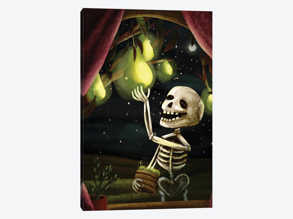 The Skeleton And The Pear Tree by Yellow Rabbit Cottage 1-piece Canvas Art