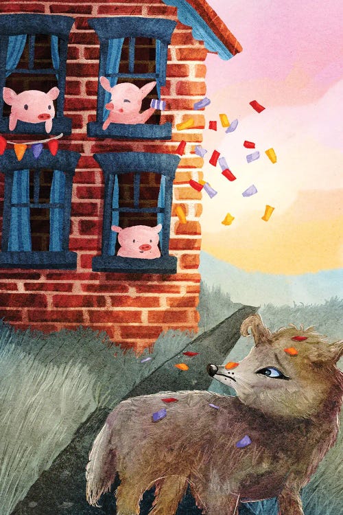 Three Little Pigs by Yellow Rabbit Cottage wall art