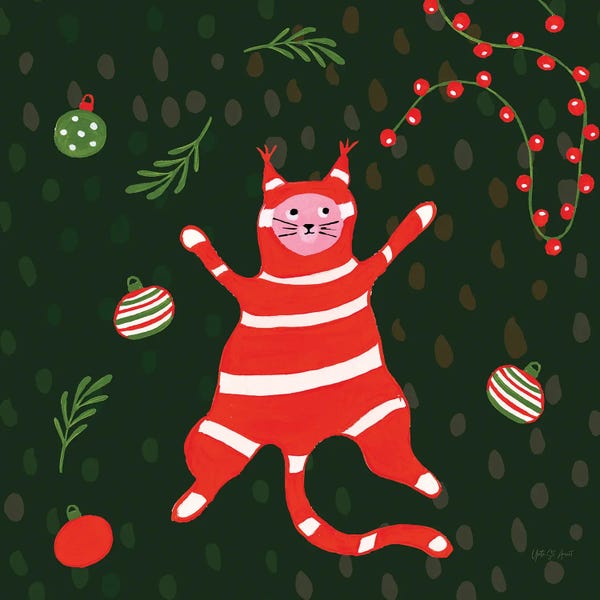 Christmas Animals: Mischief Kitty Christmas II by Yvette St.Amant