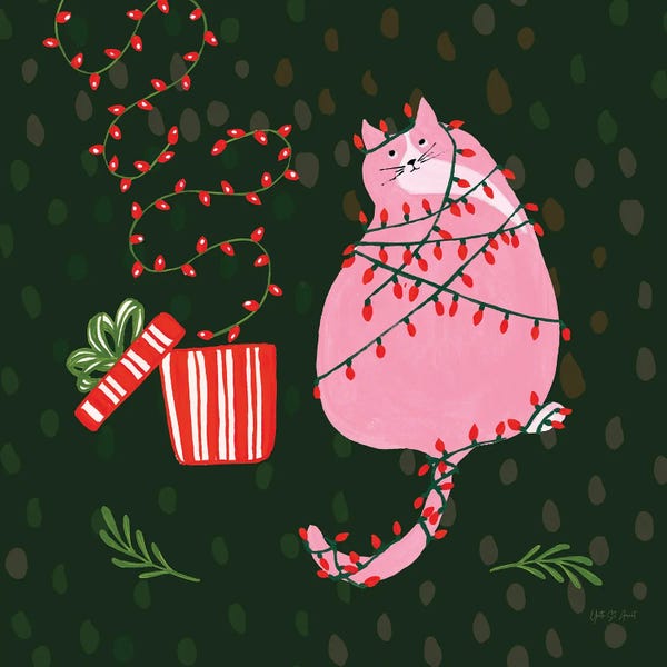 Christmas Animals: Mischief Kitty Christmas III by Yvette St.Amant