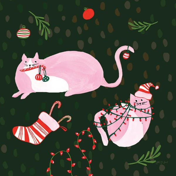 Christmas Animals: Mischief Kitty Christmas V by Yvette St.Amant