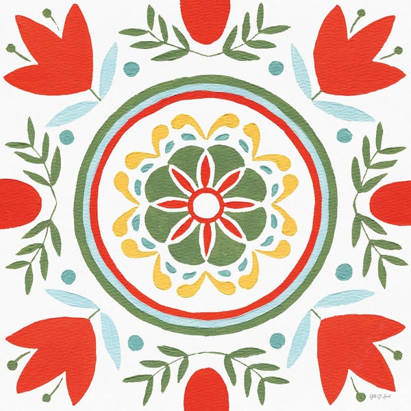 Global Patterns: Tex Mex Mandala Tile I by Yvette St.Amant
