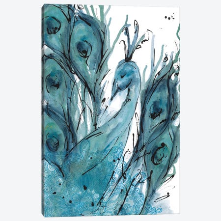 Plumes Of The Peacock I Canvas Print #YSA21} by Yvette St.Amant Canvas Artwork