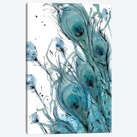 Plumes Of The Peacock II Canvas Print #YSA22} by Yvette St.Amant Canvas Wall Art