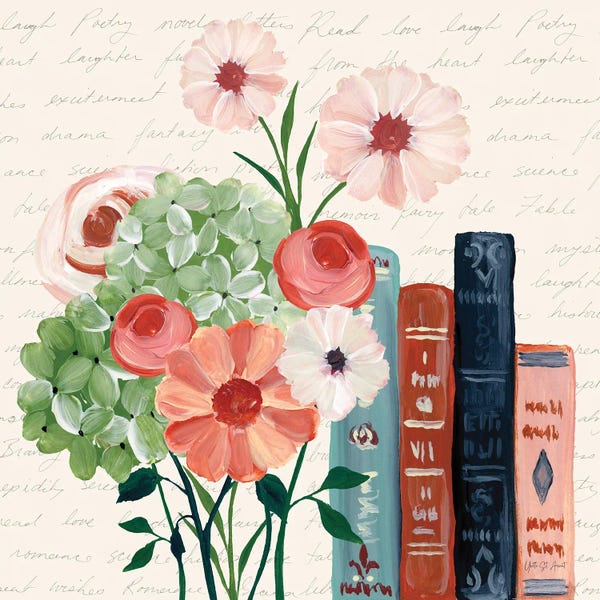 Books: Books And Blooms I by Yvette St.Amant