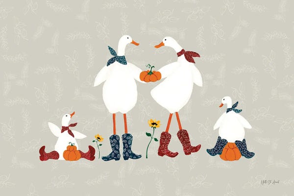 Yvette St.Amant: Ducks In The Pumpkin Patch VI by Yvette St.Amant