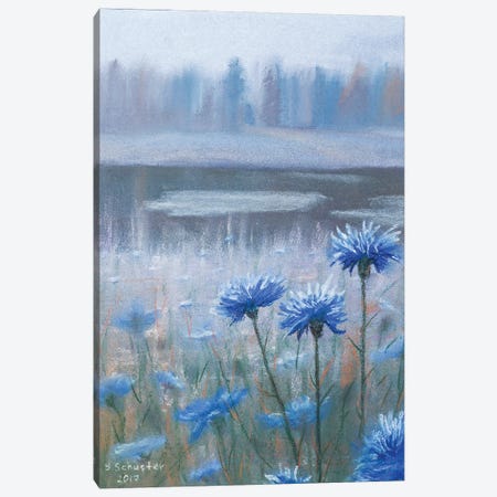 Wildflowers Series Blue Canvas Print #YSC107} by Yulia Schuster Canvas Art