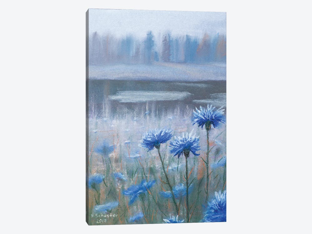 Wildflowers Series Blue by Yulia Schuster 1-piece Canvas Print