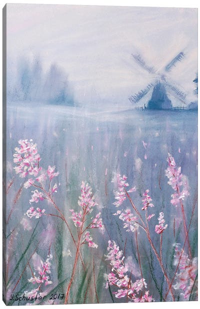Wildflowers Series Pink Canvas Art Print - Yulia Schuster