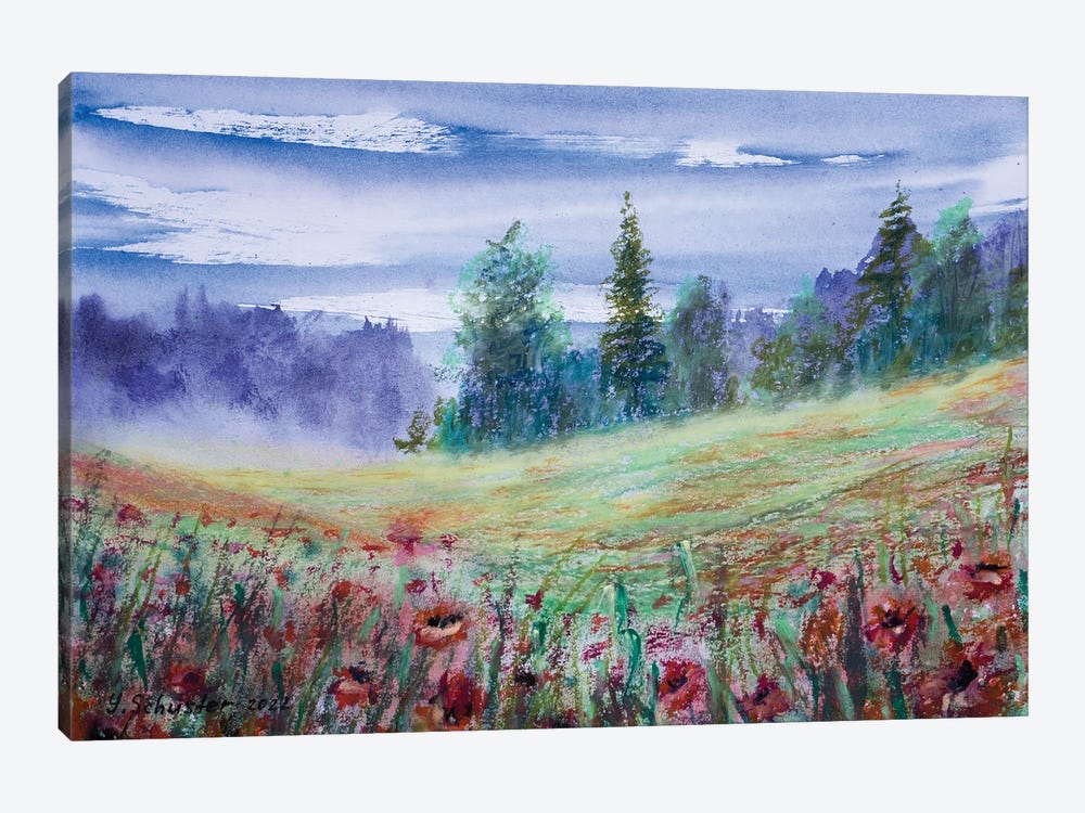 Poppy Field by Yulia Schuster 1-piece Canvas Artwork
