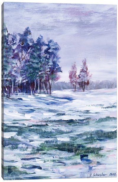 Winter Mood Canvas Art Print - Lakehouse Décor