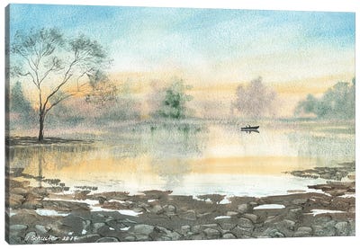 Sunrise Fishing Canvas Art Print - Yulia Schuster