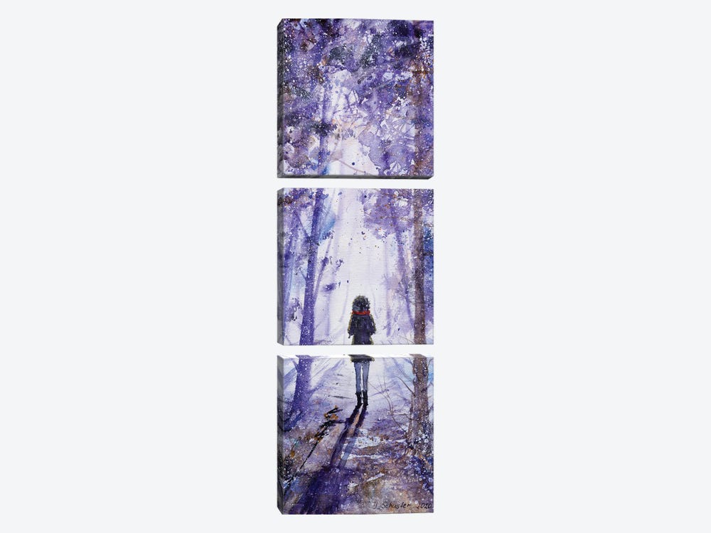 Walking Alone by Yulia Schuster 3-piece Canvas Wall Art