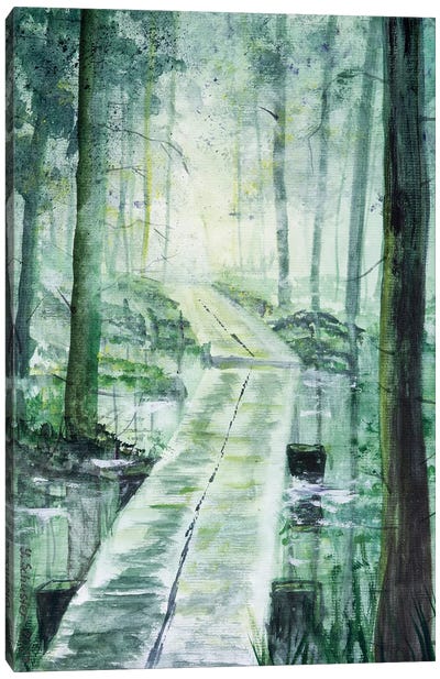 Path Through The Forest Canvas Art Print - Subtle Landscapes