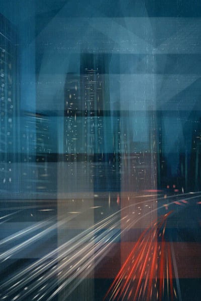 Yuli Saputra - Canvas Prints: Night City With Speed by Yuli Saputra