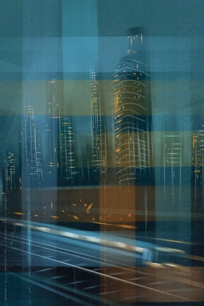 Yuli Saputra - Canvas Prints: Express Train In The City Center by Yuli Saputra