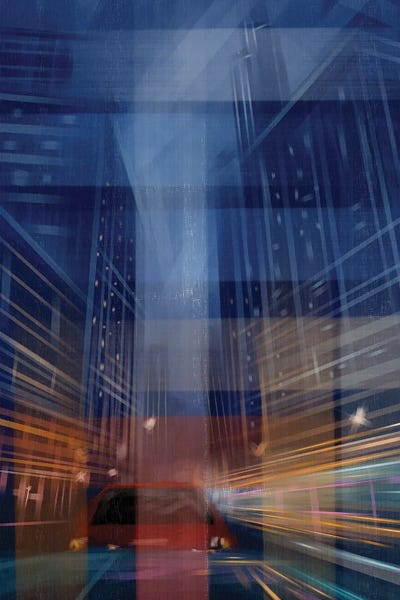 Yuli Saputra - Canvas Prints: City Night Lightning Trail by Yuli Saputra