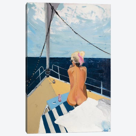 Girl On A Boat Canvas Print #YUA14} by Yura Ashi Canvas Art
