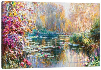 Bright Morning Canvas Art Print - Pond Art