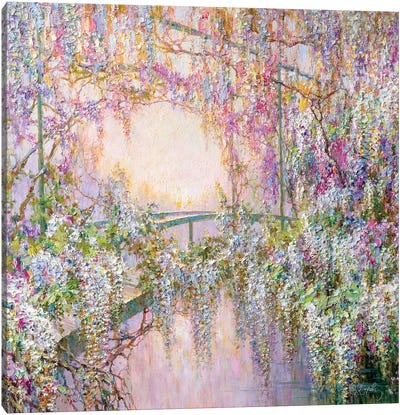Wisteria At Dawn Canvas Art Print - Artists Like Monet