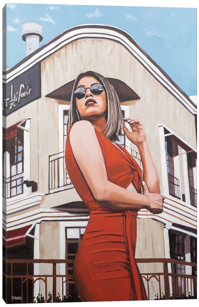Red Dress Canvas Art Print - Yvan Favre