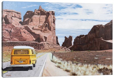Ride In Arches Park Canvas Art Print - Artistic Travels